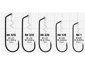 Крючки Gurza-WORM Swim Bait Hook № 1/0 (8шт/уп) (с фиксаторной пружинкой)