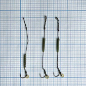 Поводок c крючком Gurza-METHOD Hair Rig AYA HOOK BAIT BAND №6 90mm/25LB 3шт.x5