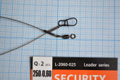  Поводок с застежкой Gurza-SECURITY STEEL 1X7 L 250/0,60mm (2шт/уп) (Test 43kg)