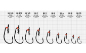 Крючки Gurza-WORM 101 LEHS № 1/0 BN (3шт/уп) (Офсет,широкое ухо+Helix+Round Beads)